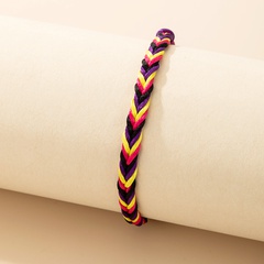 simple handmade rope color contrast braided bracelet