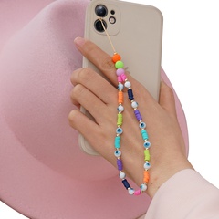 Lanière de téléphone portable en céramique colorée Chaîne de téléphone portable anti-perte faite à la main de Bohème