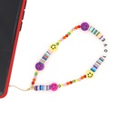 Acrylic LOVE letter antilost mobile phone chain rainbow smiley soft pottery short crystal mobile phone lanyardpicture13