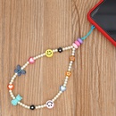 Imitation pearl smiley soft pottery love beaded mobile phone lanyardpicture10