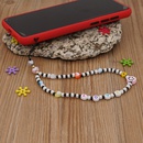 Colored glaze eye beads LOVE letters black and white millet beaded mobile phone lanyardpicture11