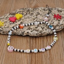 Colored glaze eye beads LOVE letters black and white millet beaded mobile phone lanyardpicture12
