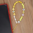 Pure color smiley soft pottery mobile phone lanyard devils eye beaded antilost mobile phone chainpicture11