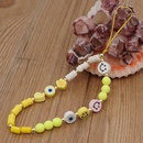 Pure color smiley soft pottery mobile phone lanyard devils eye beaded antilost mobile phone chainpicture12