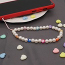 Pearl beaded antilost mobile phone chain short acrylic love mobile phone lanyardpicture12