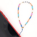 Handmade woven LOVE letter beaded mobile phone chain rainbow millet beads mobile phone lanyardpicture13