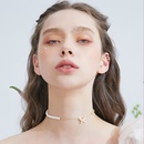 European and American Gold Plated Pearl Diamond Butterfly Necklace 2021 Fashion Super Fairy Choker Cold Temperament Clavicle Chainpicture9