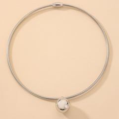 simple metal ball pendant collar necklace