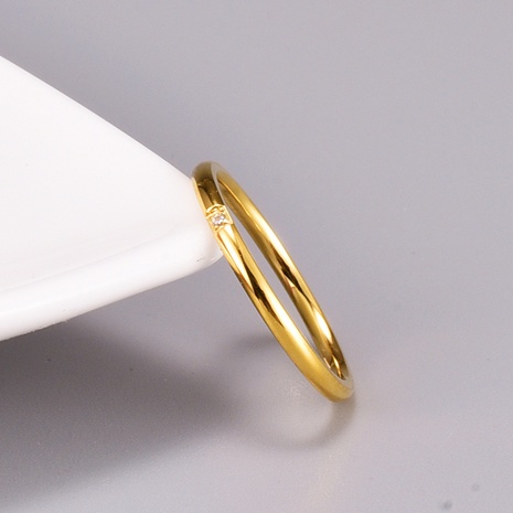 wholesale fashion small diamond golden titanium steel fine ring's discount tags