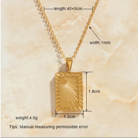 fashion radial carved moon sun square pendant necklace's discount tags