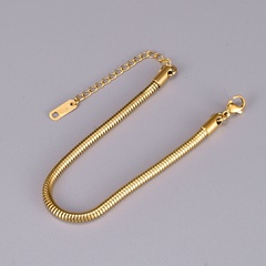 simple round wide snake bone chain titanium steel bracelet wholesale