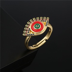 fashion retro classic red oil dripping devil's eye opening ring