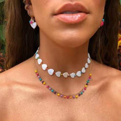 Fashion heart shape color beads necklace