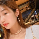 Korean Style Rhinestone Tassel Pearl Long Earringspicture11