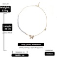 European and American Gold Plated Pearl Diamond Butterfly Necklace 2021 Fashion Super Fairy Choker Cold Temperament Clavicle Chainpicture15