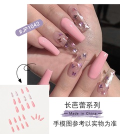 Fashion Pink Laser Butterfly Wearing Nail Art Finished