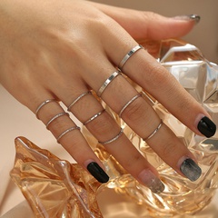 Korea's style simple pure plain joint ring ten-piece set