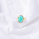 simple retro turquoise inlaid opening adjustable stainless steel ringpicture5