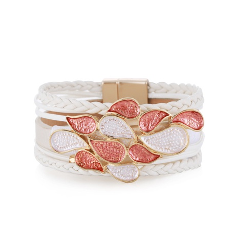 bracelet en cuir codé en forme de goutte géométrique rétro bohème's discount tags