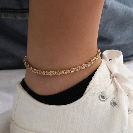 fashion 14K gold-plated stainless steel twist anklet's discount tags
