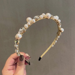 new fashion alloy rhinestone pearl thin headband