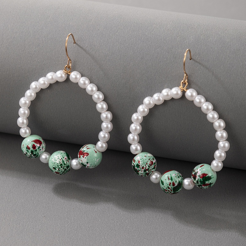 Nihaojewelry boucles d39oreilles cercle de perles de contraste de couleur simple bijoux en gros