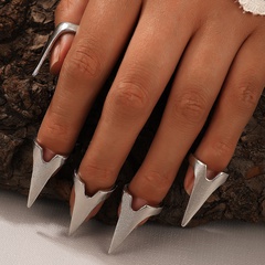 Nihaojewelry punk style metal sharp corner geometric nail ring set Wholesale jewelry