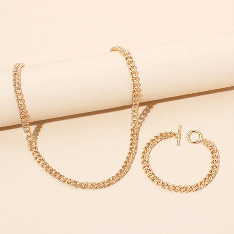 Simple solid color bracelet necklace set's discount tags