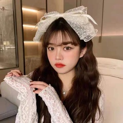 Korean Bow Lace Spring Clip Headband