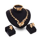 Retro golden twisted inlaid pearl diamond alloy jewelry setpicture7