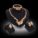 Retro golden twisted inlaid pearl diamond alloy jewelry setpicture8