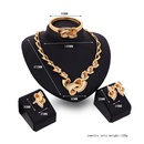 Retro golden twisted inlaid pearl diamond alloy jewelry setpicture9