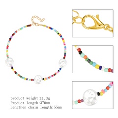bohemian style color beads pearl clavicle chain necklace