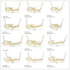 Fashion English Name Pendant Stainless Steel Clavicle Chain Necklace
