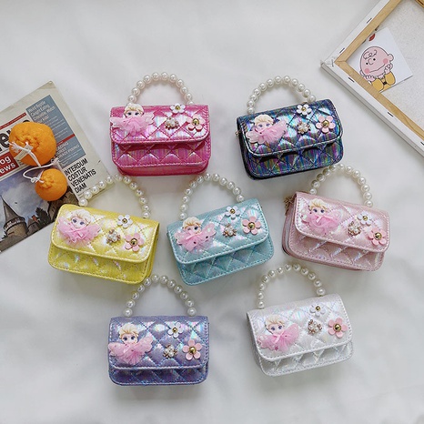 Fashion children's pearl hand bag's discount tags