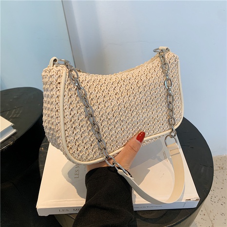 Fashion straw woven underarm bag  NHRU371790's discount tags