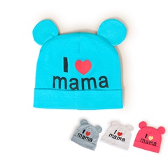 Korean fashion cute with ear letter warm woolen baby hat
