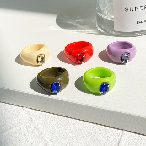 fashion fruit resin geometric twisted ring's discount tags