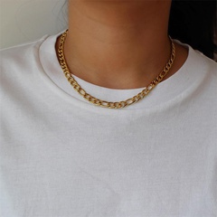 Fashion Geometric Chain Stainless Steel Gold Plated Necklace Wholesale