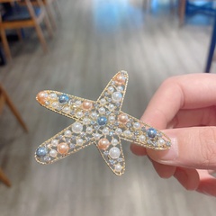 Korean style Imitation pearl color starfish hair clip