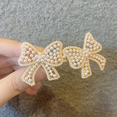 Korean style Imitation pearl bow hairpin
