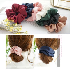 simple solid color imitation silk satin fabric hair scrunchies