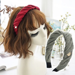 Korean fabric woolen knitting fold headband