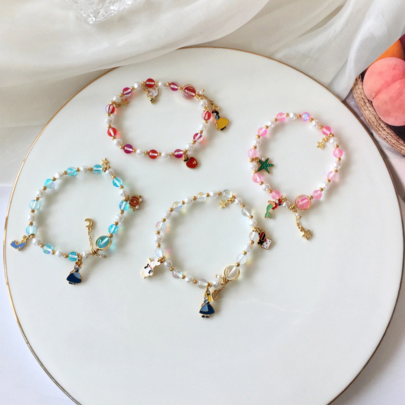 Cute cartoon princess fairy tale beaded bracelet