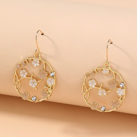 fashion hollow flower pendent geometric earring's discount tags