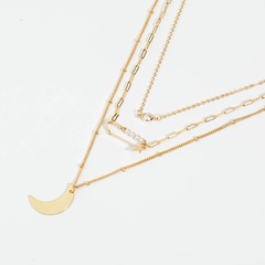 fashion star moon pearl pin pendent multilayer necklace