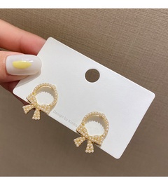 Nihaojewelry new bowknot inlaid pearl earrings jewelry wholesale