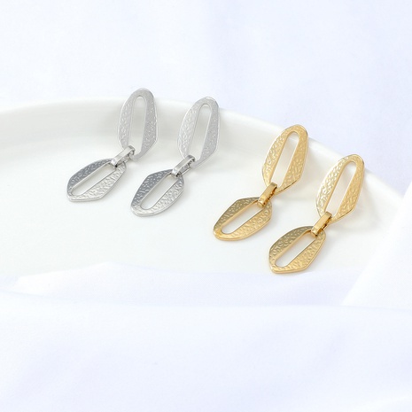 fashion punk style beat pattern stainless steel earrings's discount tags