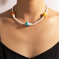 Nihaojewelry collier de perles de riz tête de champignon couleur mode bijoux en gros