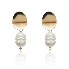 Korean irregular pearl pendant earrings